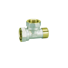 Tee F/F/M (Hz8212) of Screw Fittings with Brass Yellow Color or Nickle-Plated, or Polish and Chrome